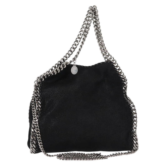 Stella McCartney Falabella Fold Over Crossbody Bag Shaggy Deer, BLACK, POLYESTER, Shoulder bag