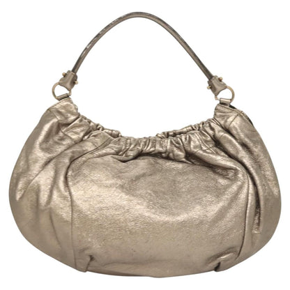 Salvatore Ferragamo Vala Shoulder Bag Leather, Gold, Leather, Shoulder Bag