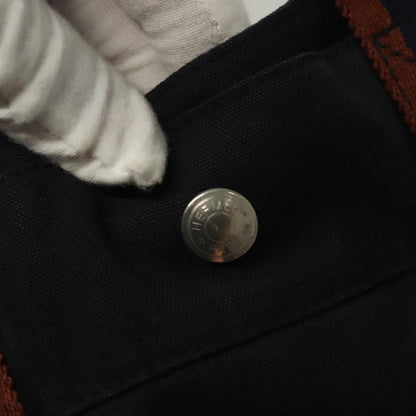 Hermes Fourre Tout Tote Canvas, NAVY, CANVAS, Tote bag