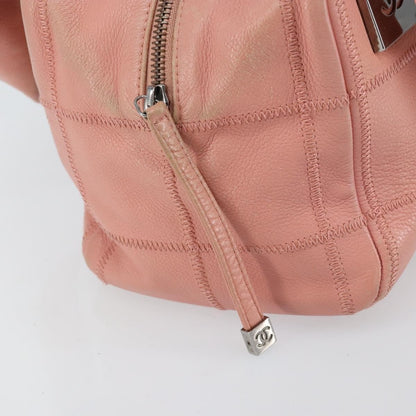 Chanel Chocolate Bar CC Bowler Bag Caviar skin, PINK, LEATHER, Handbag