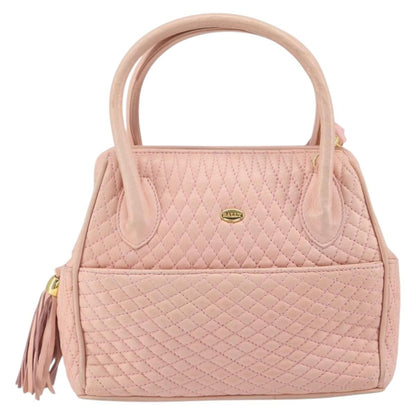 Bally Vintage Handbag Quilted Leather, PINK, LEATHER, Handbag