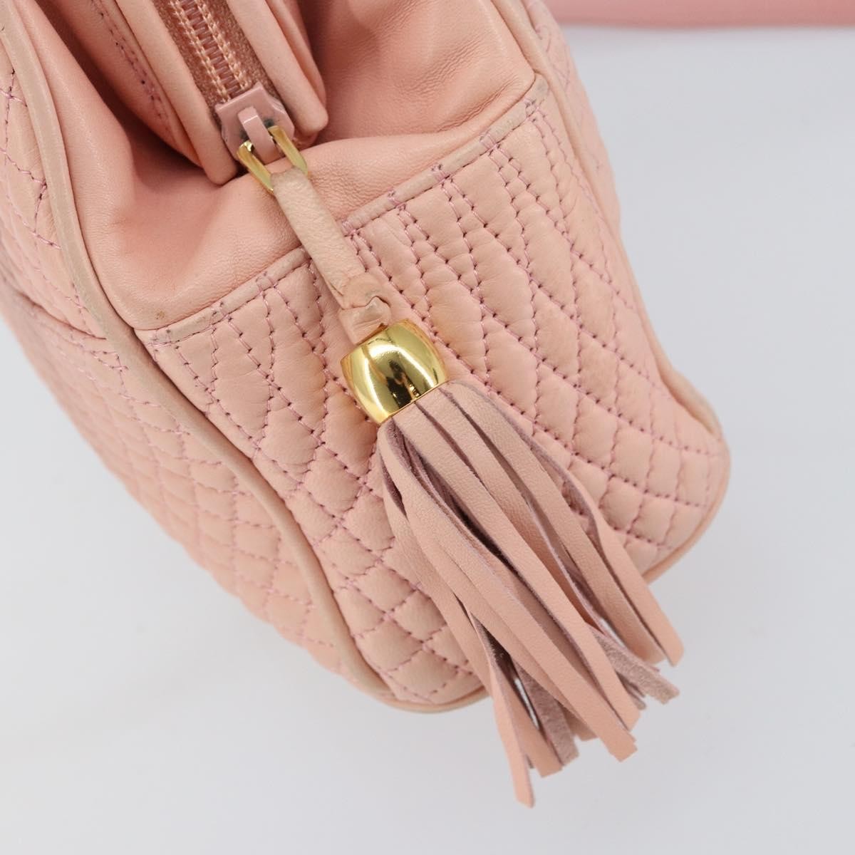 Bally Vintage Handbag Quilted Leather, PINK, LEATHER, Handbag