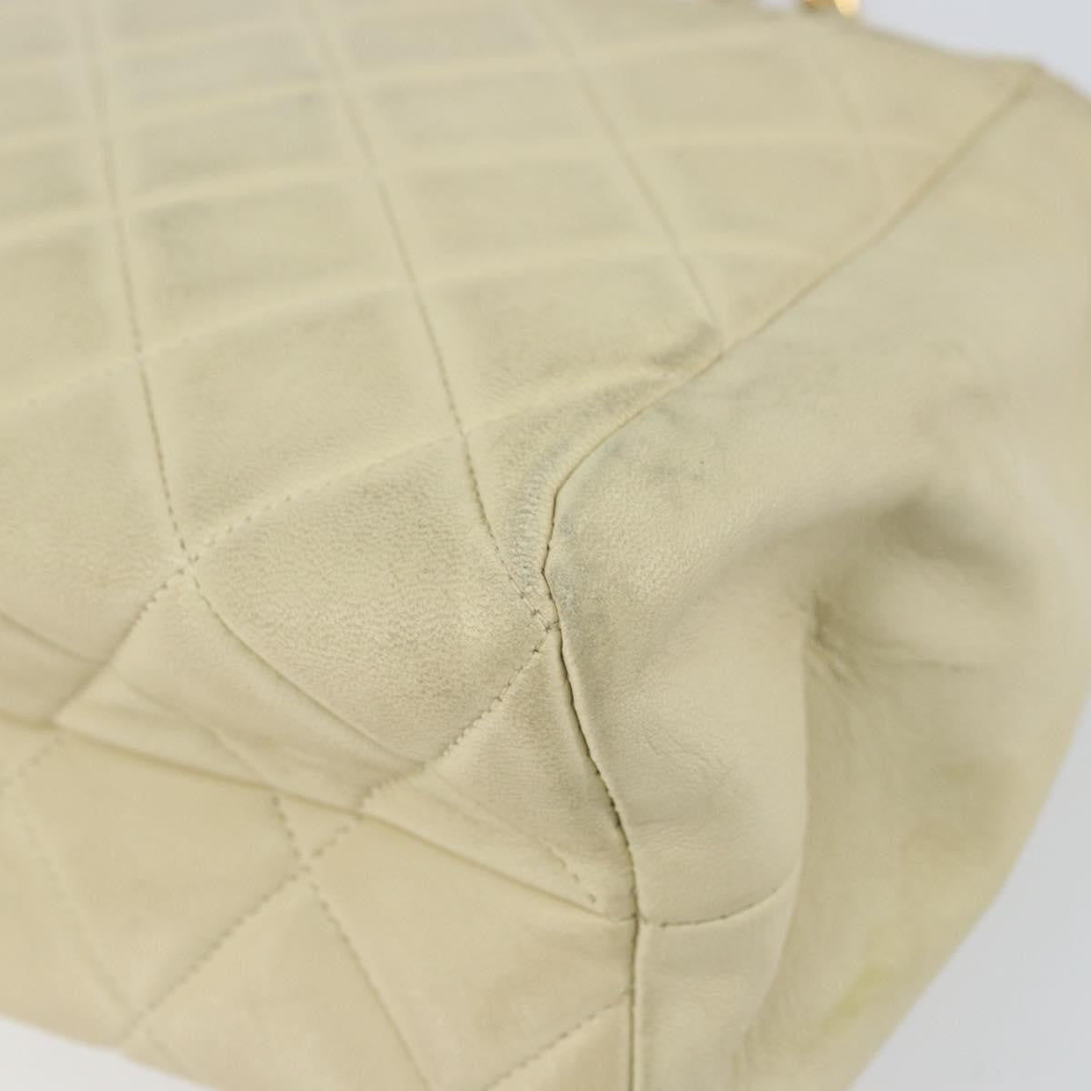 Chanel Vintage Envelope Flap Bag Quilted Lambskin, BEIGE, LEATHER, Shoulder bag