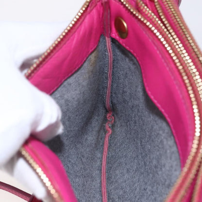 Celine Trio Crossbody Bag Leather, PINK, LEATHER, Shoulder bag