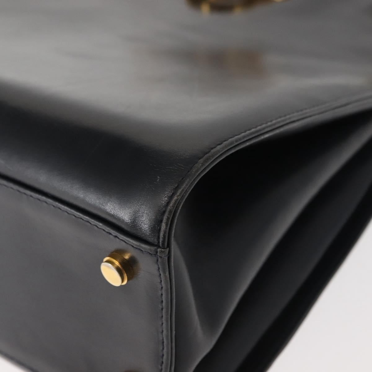 Salvatore Ferragamo Gancini Shoulder Bag Leather, NAVY, LEATHER, Shoulder bag