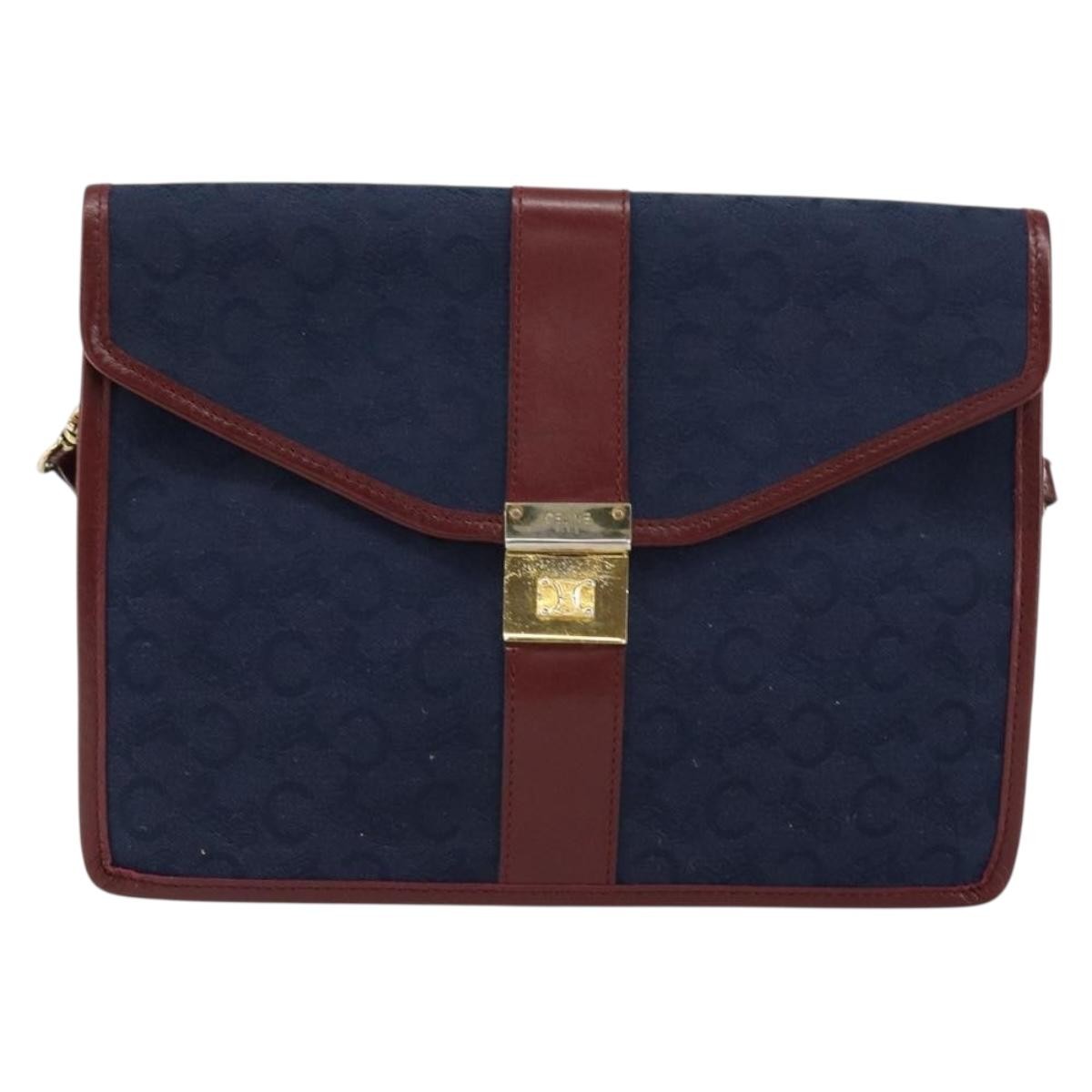 Celine C Macadam Shoulder bag Canvas, NAVY, CANVAS, Shoulder bag