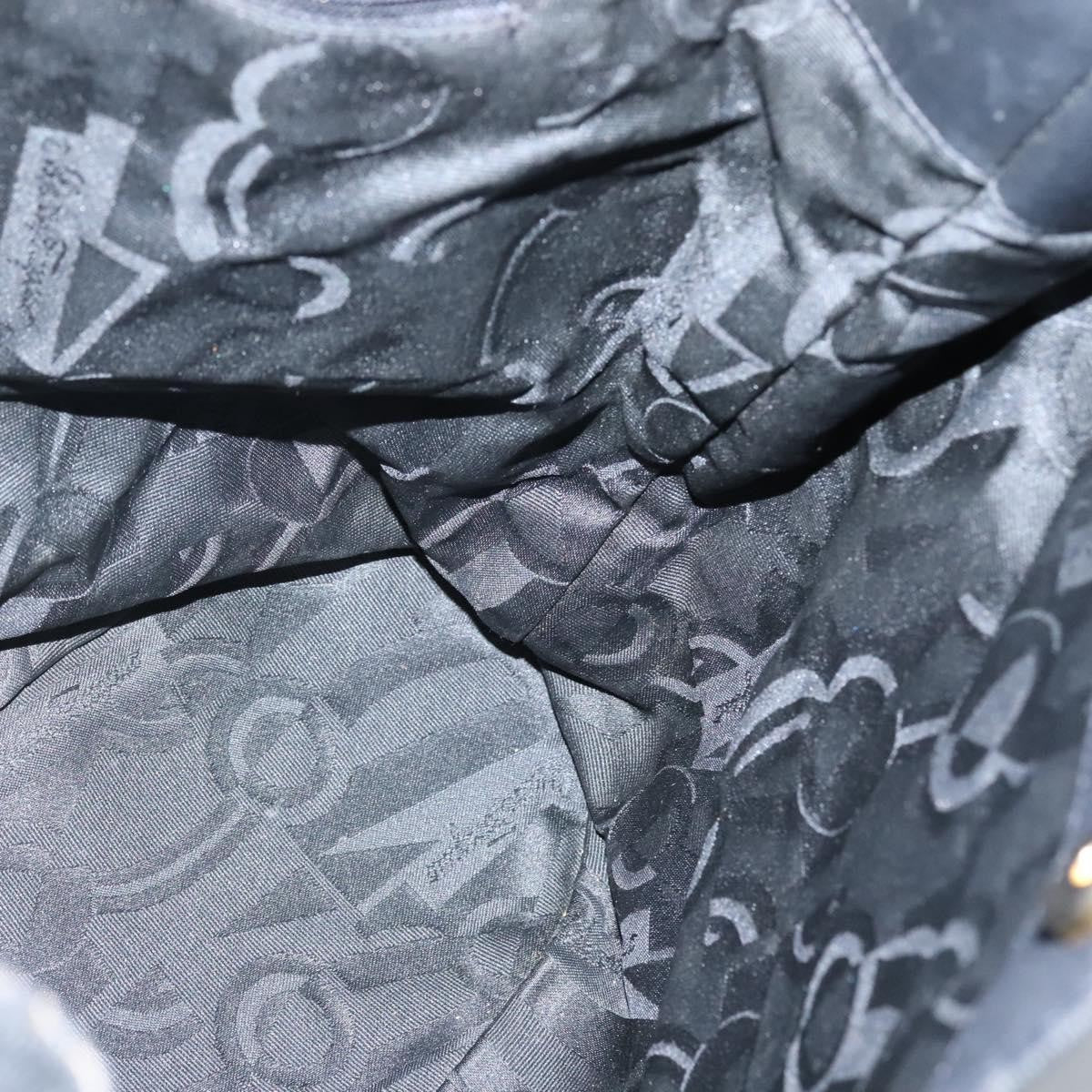 Salvatore Ferragamo Vala Shoulder Bag Canvas, BLACK, CANVAS, Shoulder bag