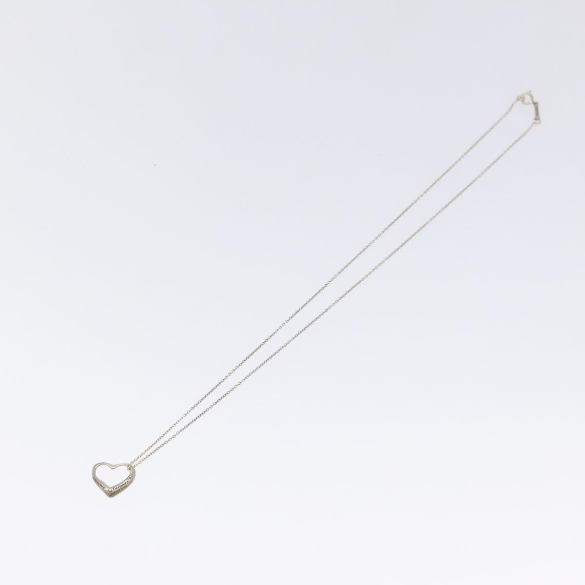 Tiffany & Co. Elsa Peretti Open Heart Pendant Necklace Sterling Silver, SILVER, SILVER, Necklace