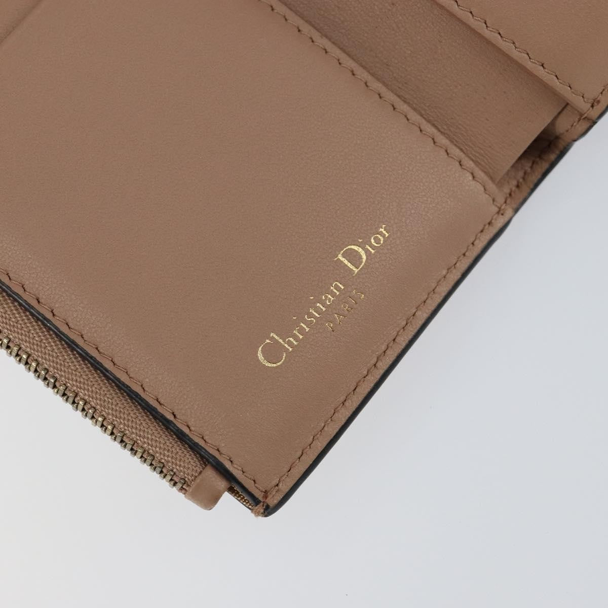 Christian Dior Saddle Lotus Wallet Leather, BEIGE, LEATHER, Wallets