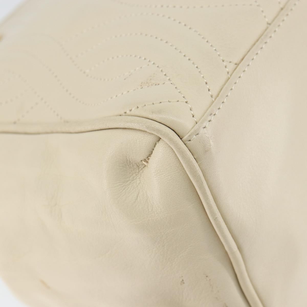 Fendi Wave Stitch Handbag Leather, BEIGE, LEATHER, Handbag