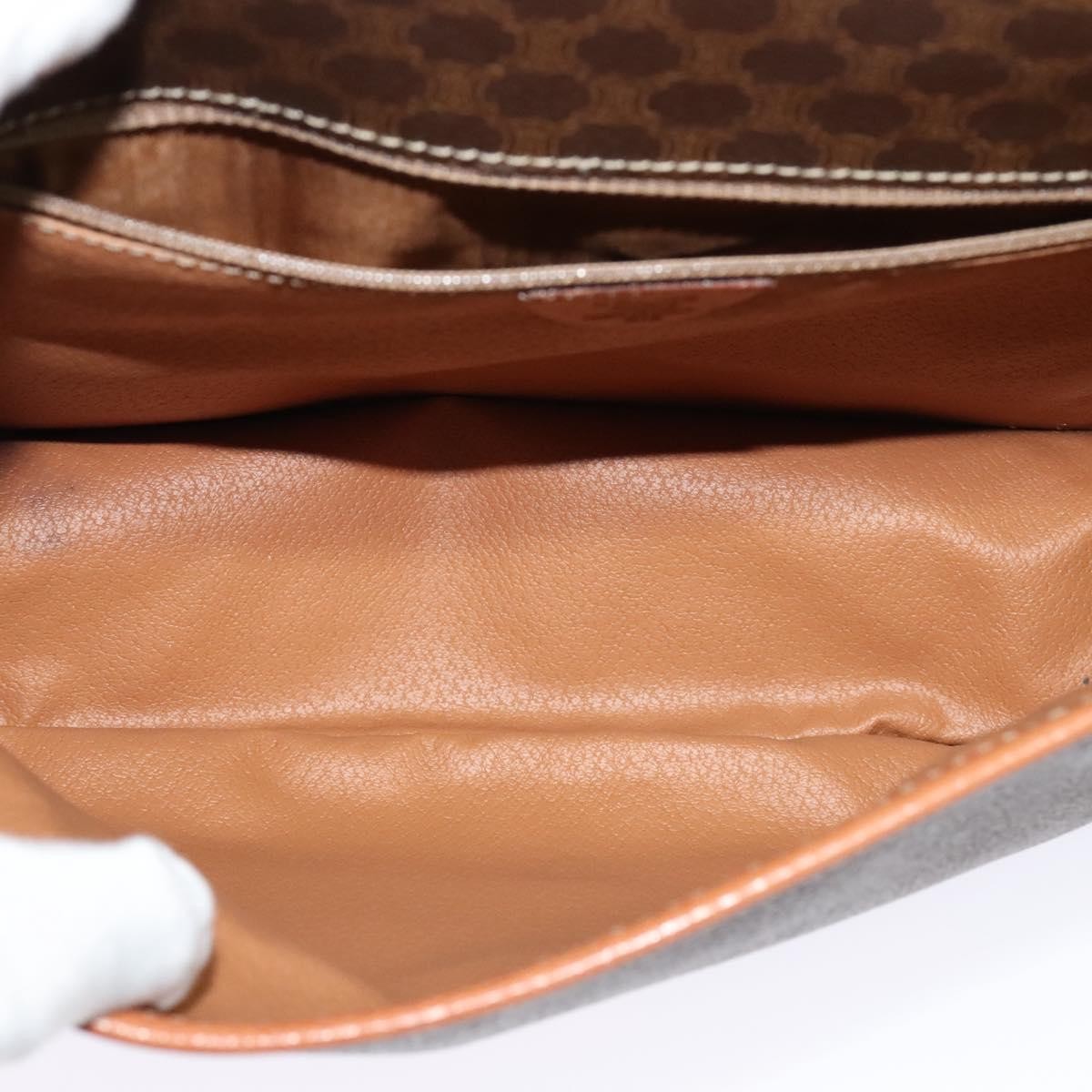 Celine Macadam Shoulder Bag PVC Leather, BROWN, CANVAS, Shoulder bag