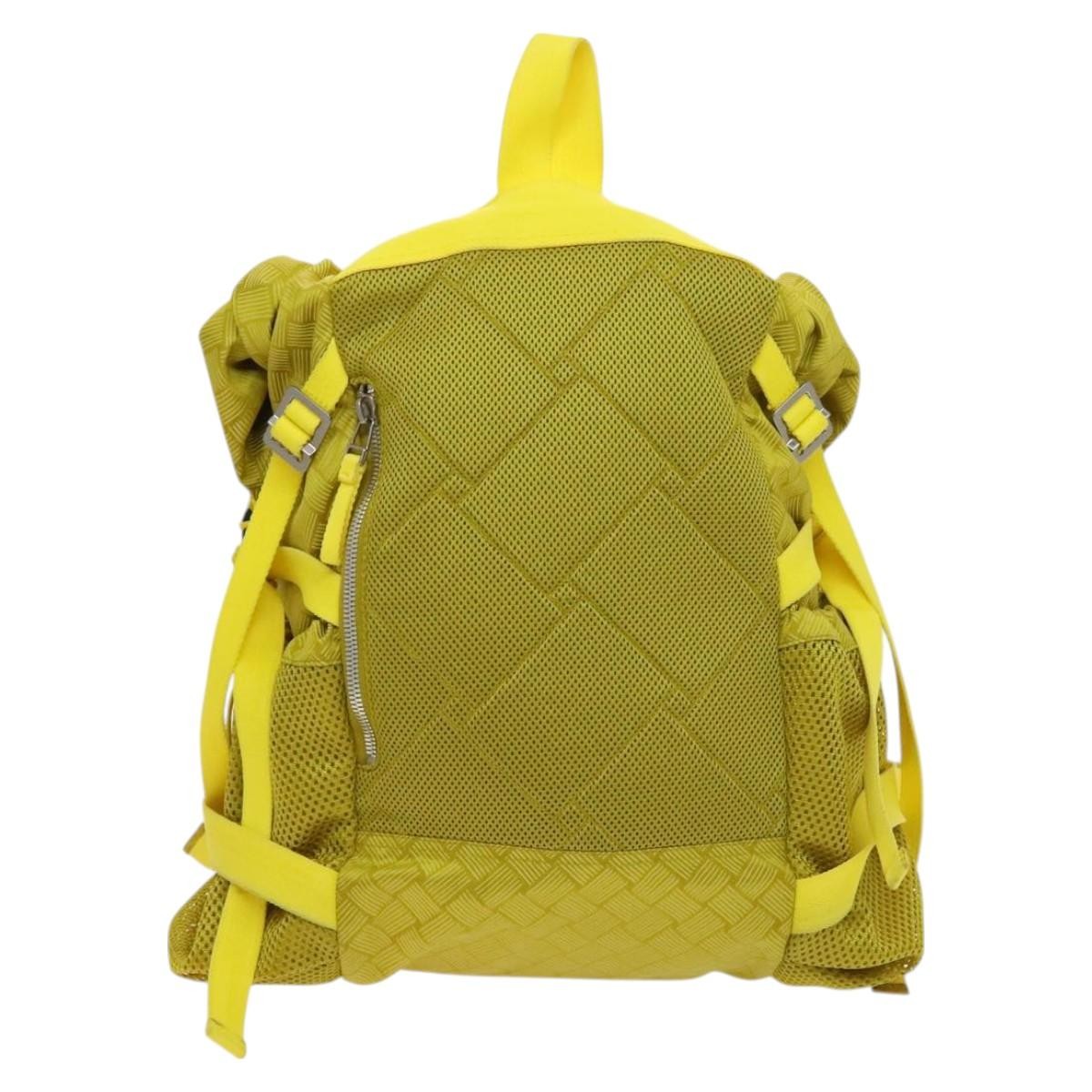 Bottega Veneta Vintage Backpack Nylon, Yellow, Nylon, Backpack