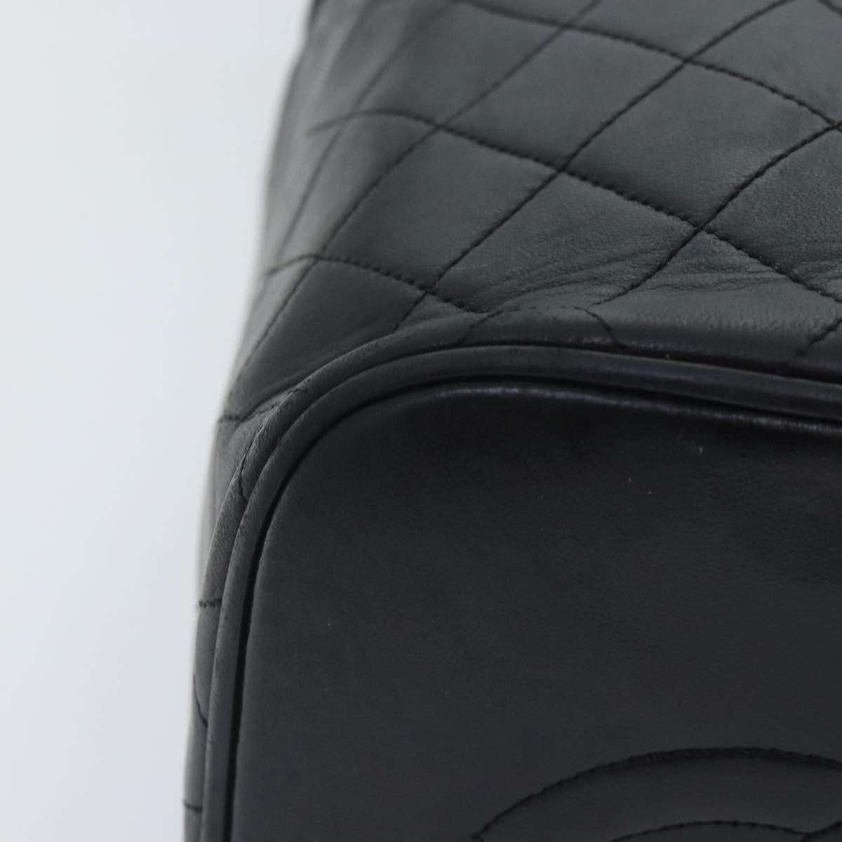 Chanel Vanity pouch Leather, BLACK, LEATHER, Toiletry Case