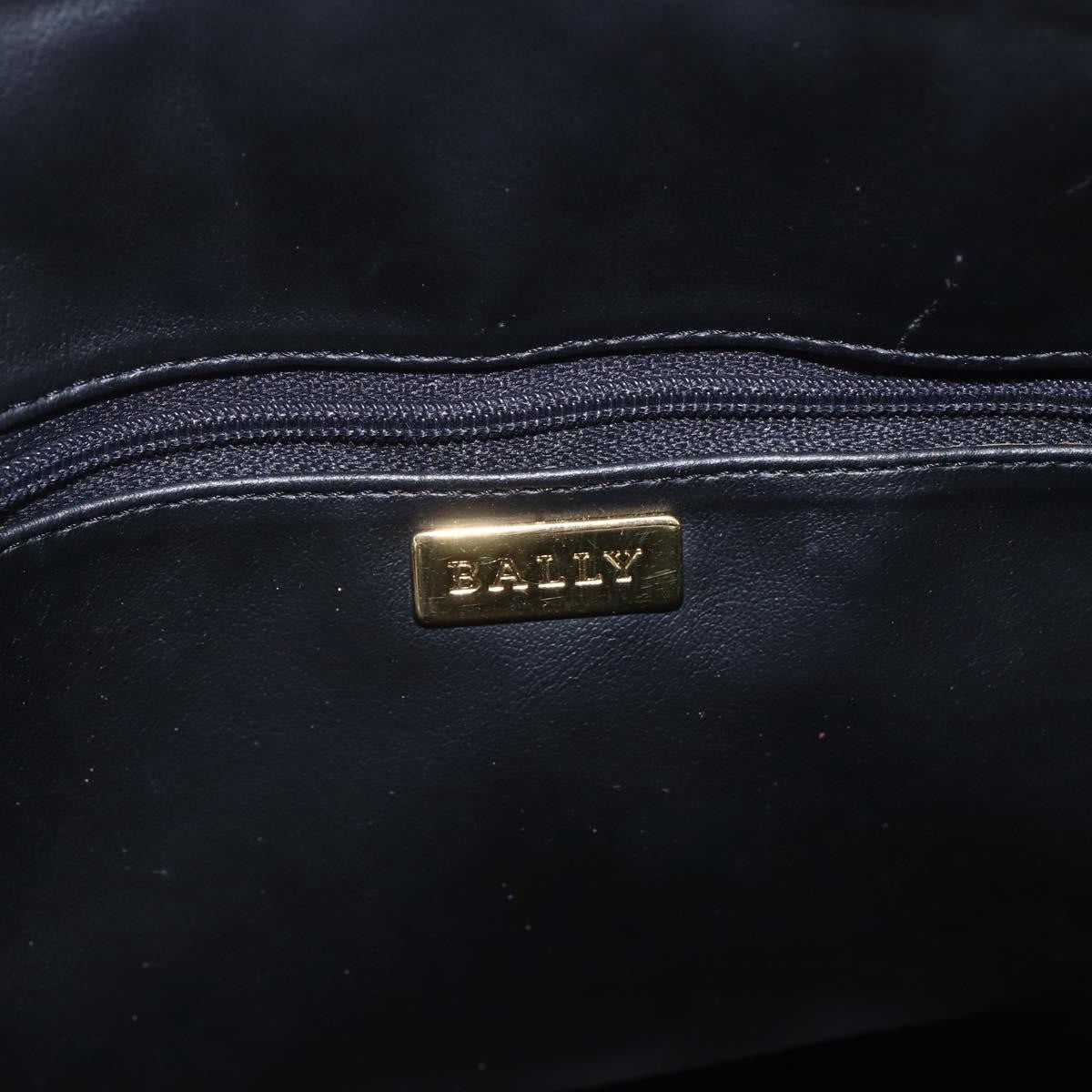 Bally Vintage Chain Shoulder Bag Quilted Leather, NAVY, LEATHER, Shoulder bag