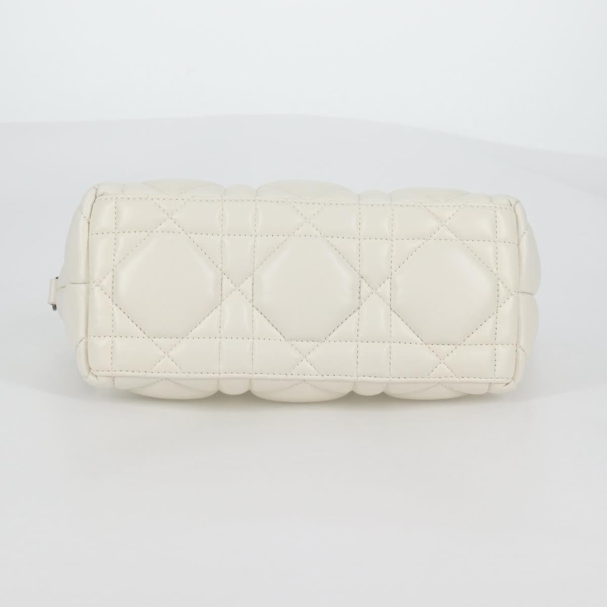 Christian Dior DiorTravel Nomad Pouch Macrocannage Quilt Calfskin, WHITE, LEATHER, Clutche & pouche