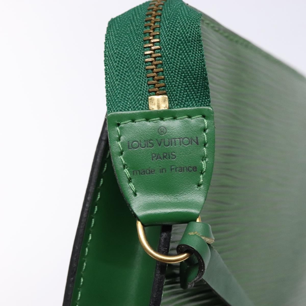 Louis Vuitton Pochette Accessoires Epi Leather, GREEN, LEATHER, Clutche & pouche