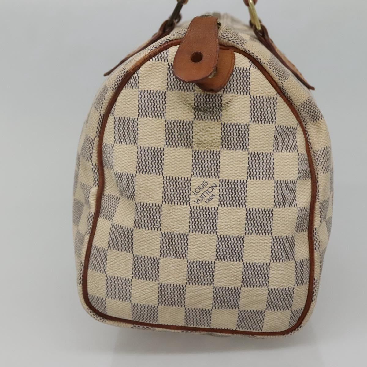 Louis Vuitton Speedy Handbag Damier, WHITE, CANVAS, Handbag