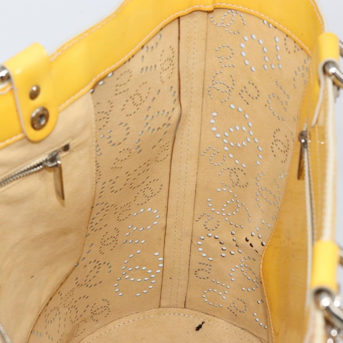 Chanel CC No.5 Shopping Tote Perforated Patent, YELLOW, PATENT_LEATHER, Tote bag