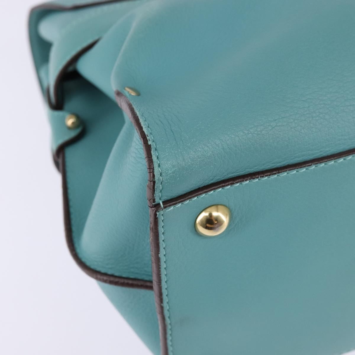 Salvatore Ferragamo Virna Satchel Leather, BLUE, LEATHER, Handbag