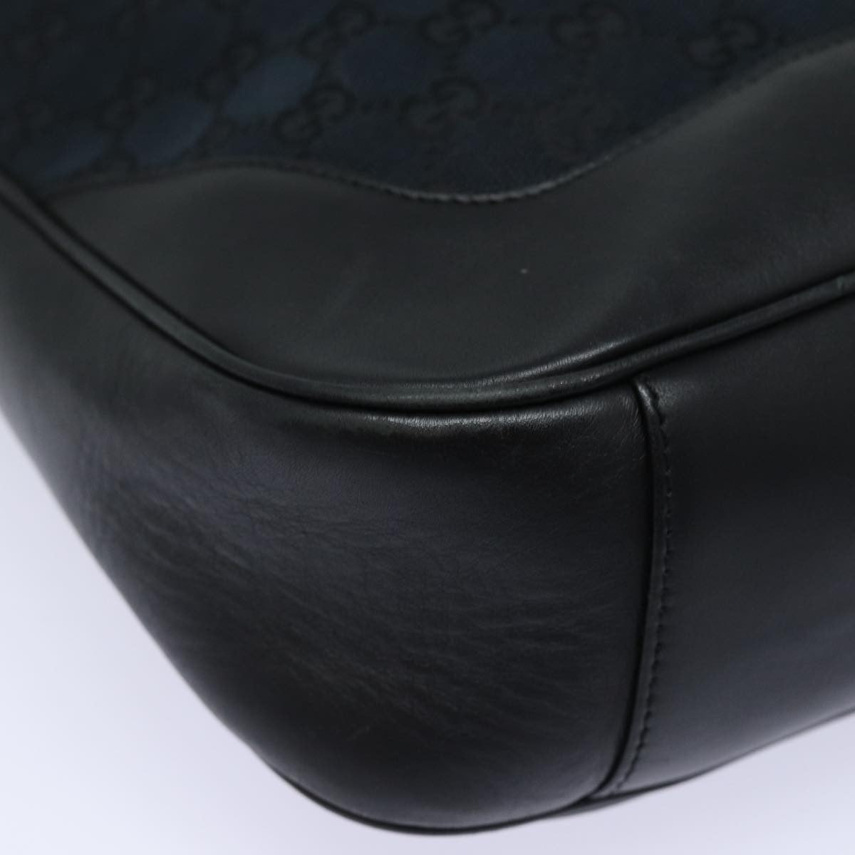 Gucci Vintage Bamboo Handle Tote Canvas, BLACK, CANVAS, Tote bag