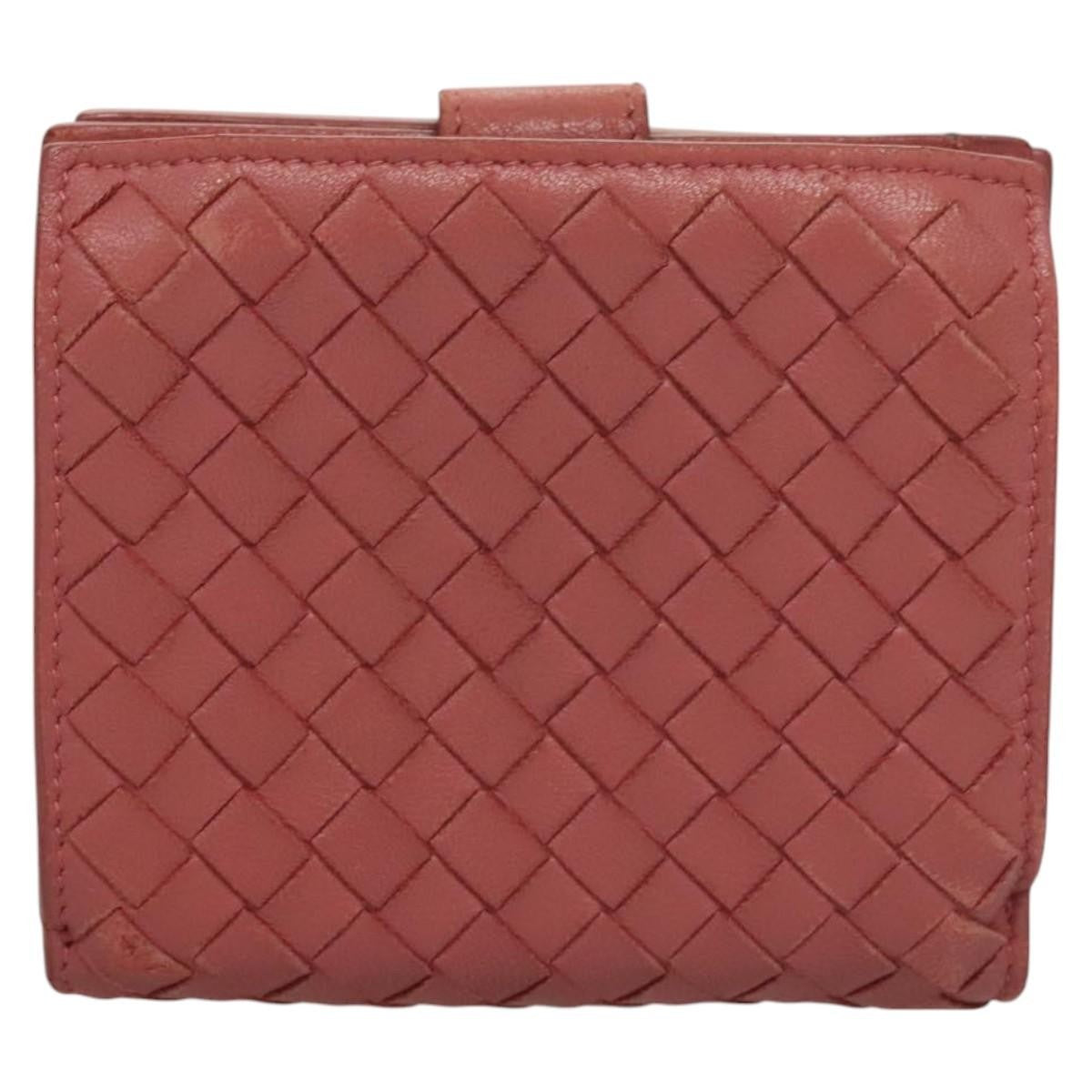 Bottega Veneta Bifold Coin Pocket Card Holder Intrecciato Nappa, PINK, LEATHER, Wallets