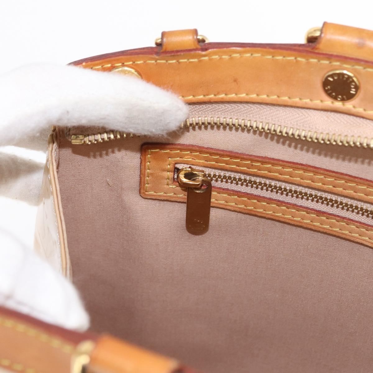 Louis Vuitton Brea Handbag Monogram Vernis, BEIGE, PATENT_LEATHER, Handbag