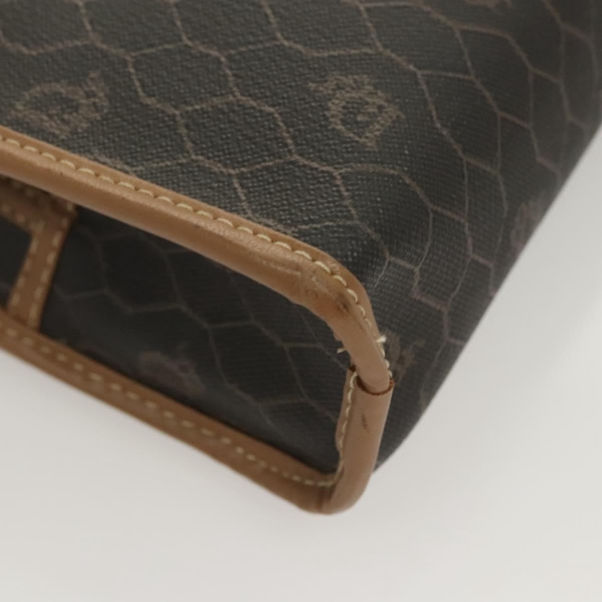 Christian Dior Vintage Honeycomb Zip Pouch Coated Canvas, BLACK, PVC,CANVAS, Clutche & pouche