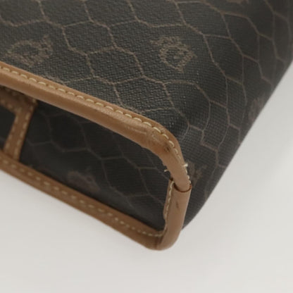 Christian Dior Vintage Honeycomb Zip Pouch Coated Canvas, BLACK, PVC,CANVAS, Clutche & pouche