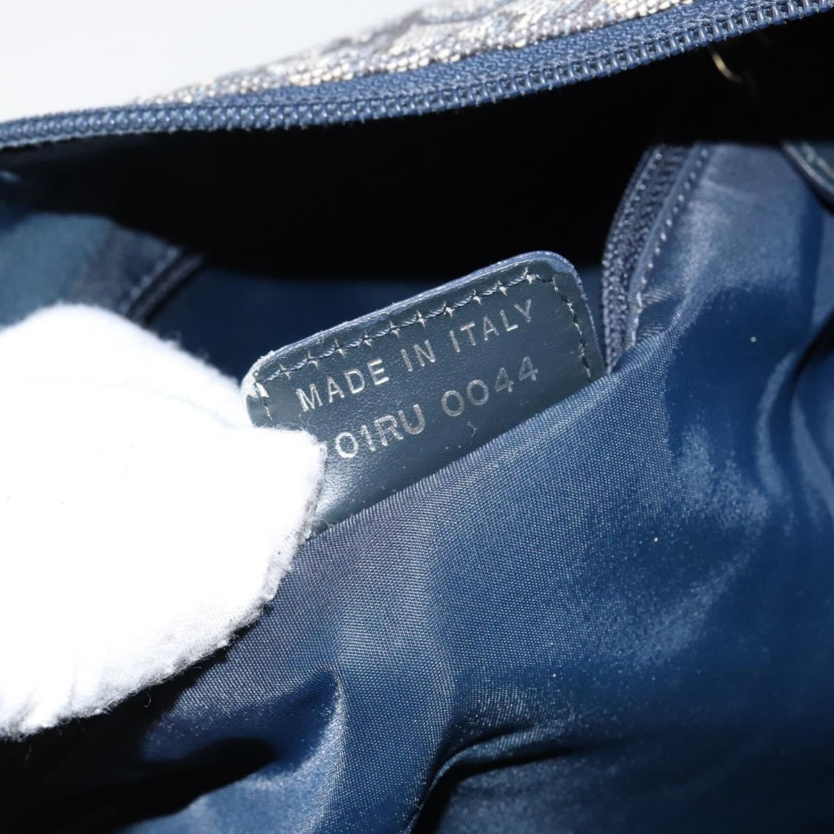 Christian Dior Vintage Trotter Shoulder Bag Canvas, NAVY, CANVAS, Shoulder bag