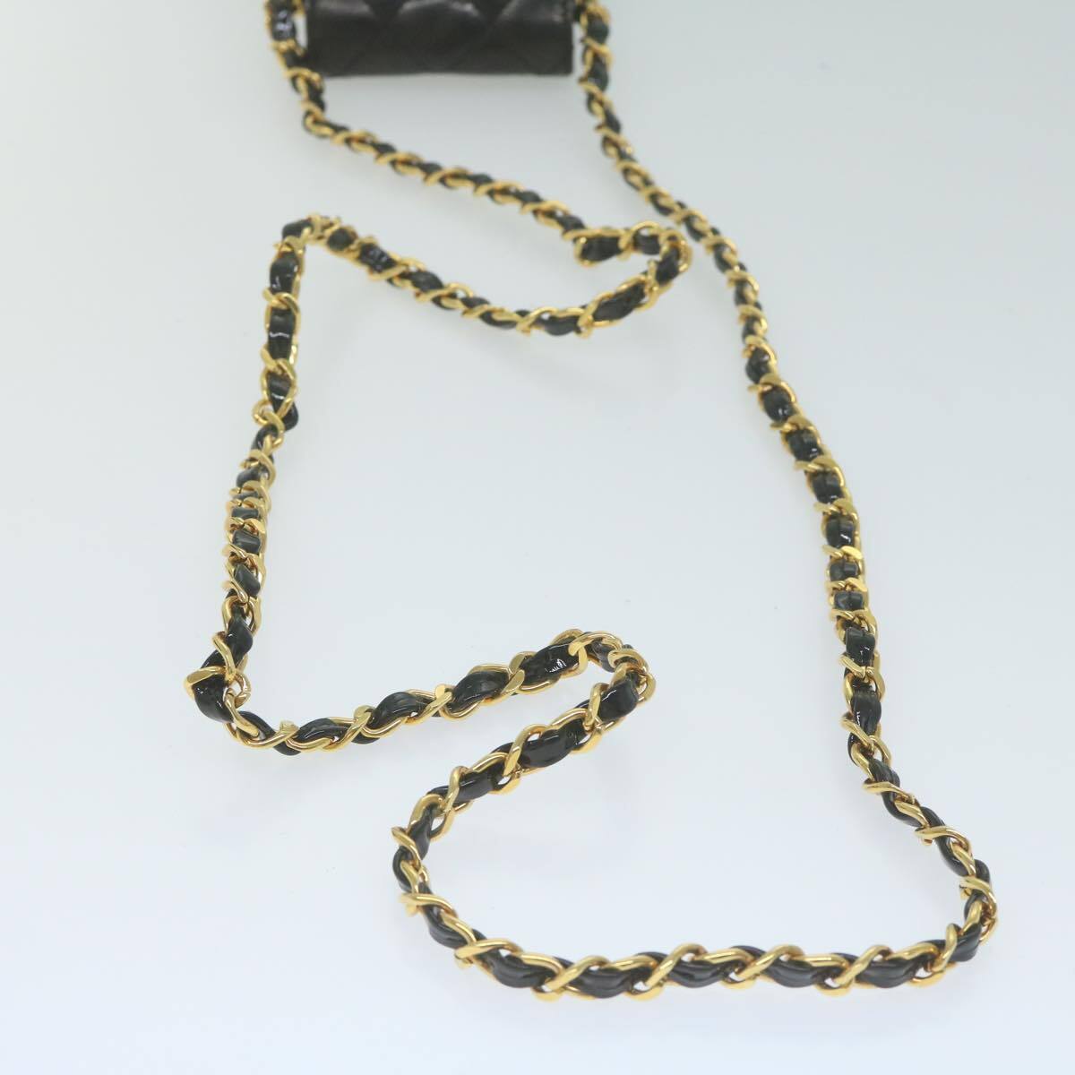 Chanel Vintage CC Flap Phone Holder Crossbody Bag Quilted Patent, BLACK, PATENT_LEATHER, Crossbody bag