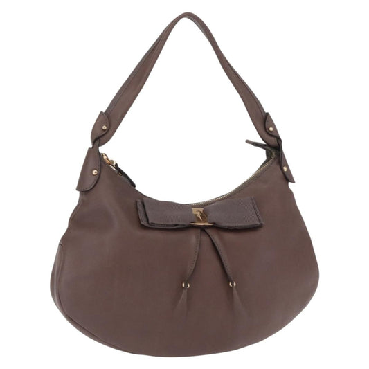 Salvatore Ferragamo Vala Handbag Leather, BROWN, LEATHER, Handbag