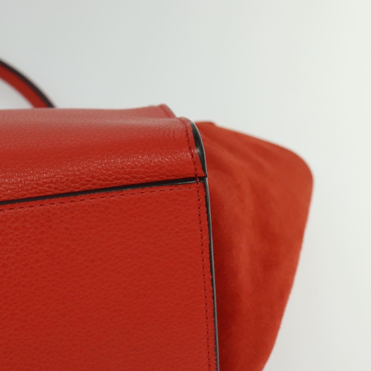 Celine Trapeze Bag Leather with Suede, RED, LEATHER, Handbag