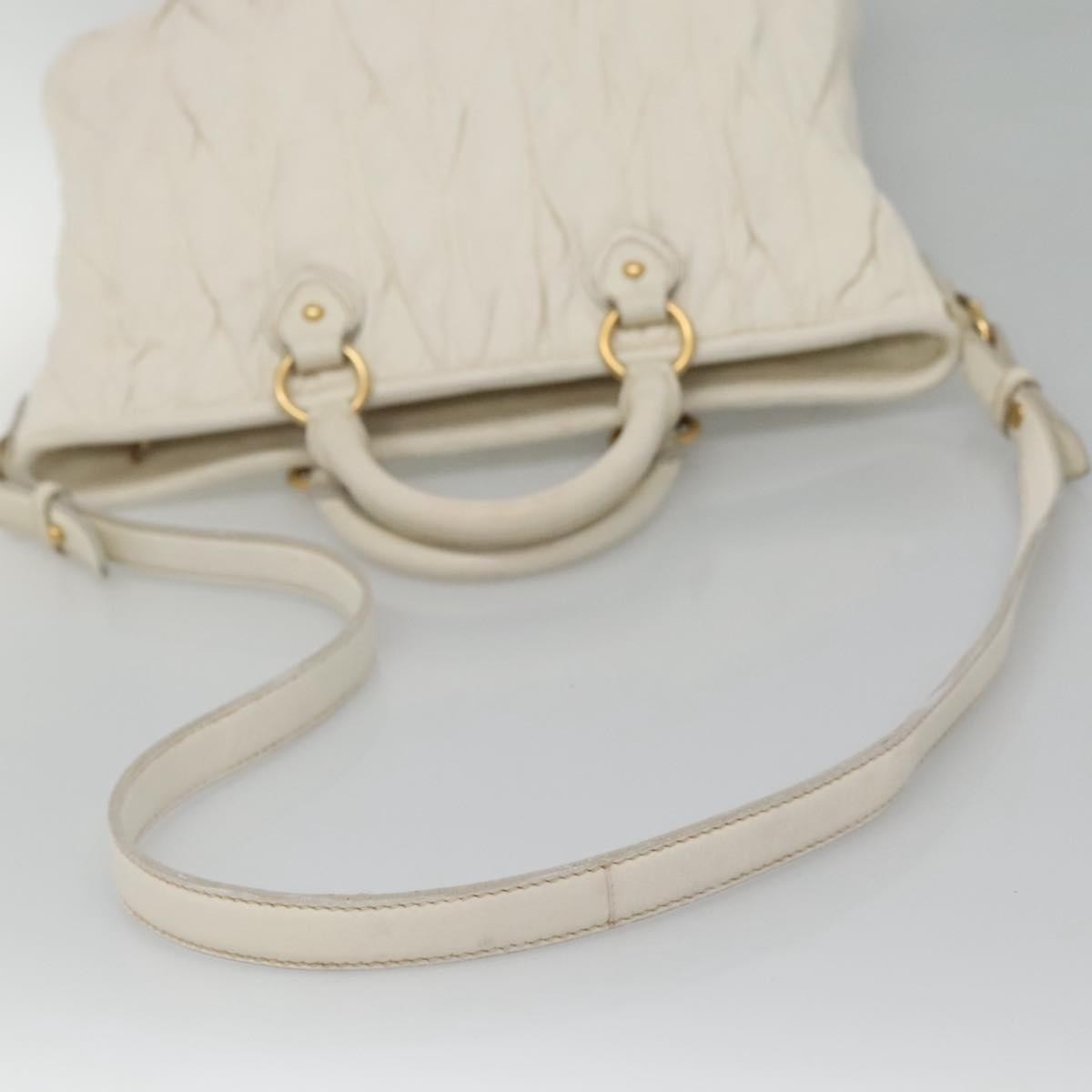 Miu Miu Vintage Tote bag Leather, WHITE, LEATHER, Tote bag