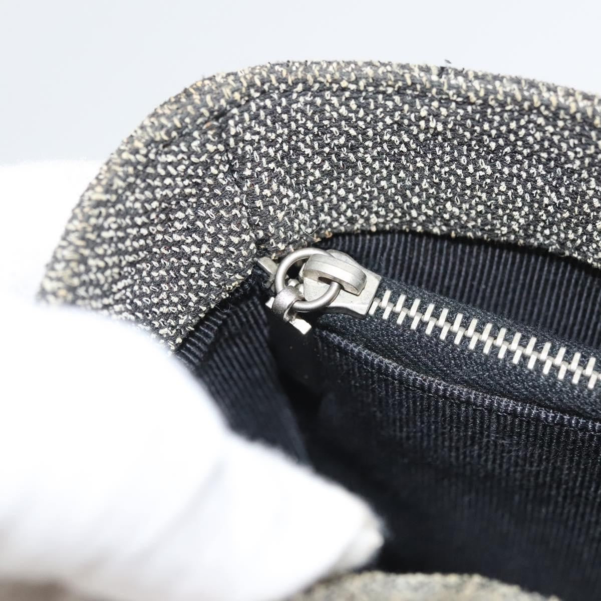 Chanel Vintage Chocolate Bar Metal Ring Tote Quilted Canvas, GRAY, CANVAS, Handbag