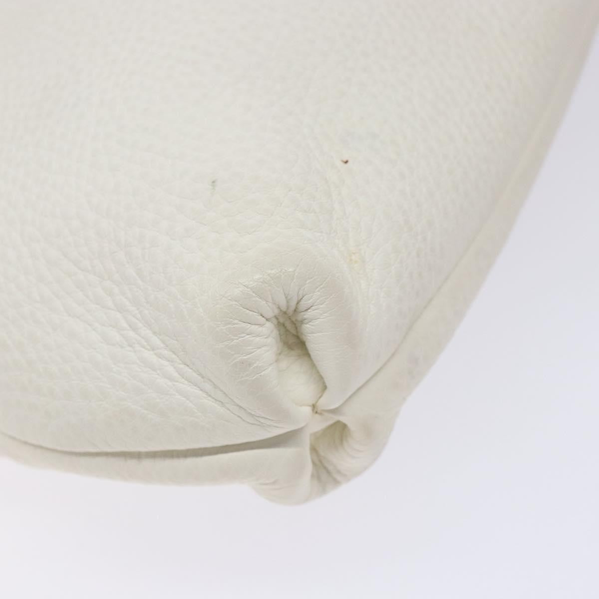 Salvatore Ferragamo Gancini Shoulder Bag Leather, WHITE, LEATHER, Shoulder bag