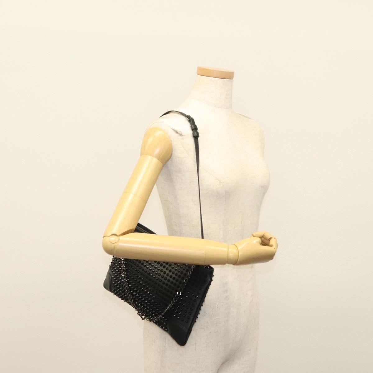Christian Louboutin Loubiclutch Spiked Leather, BLACK, LEATHER, Shoulder bag
