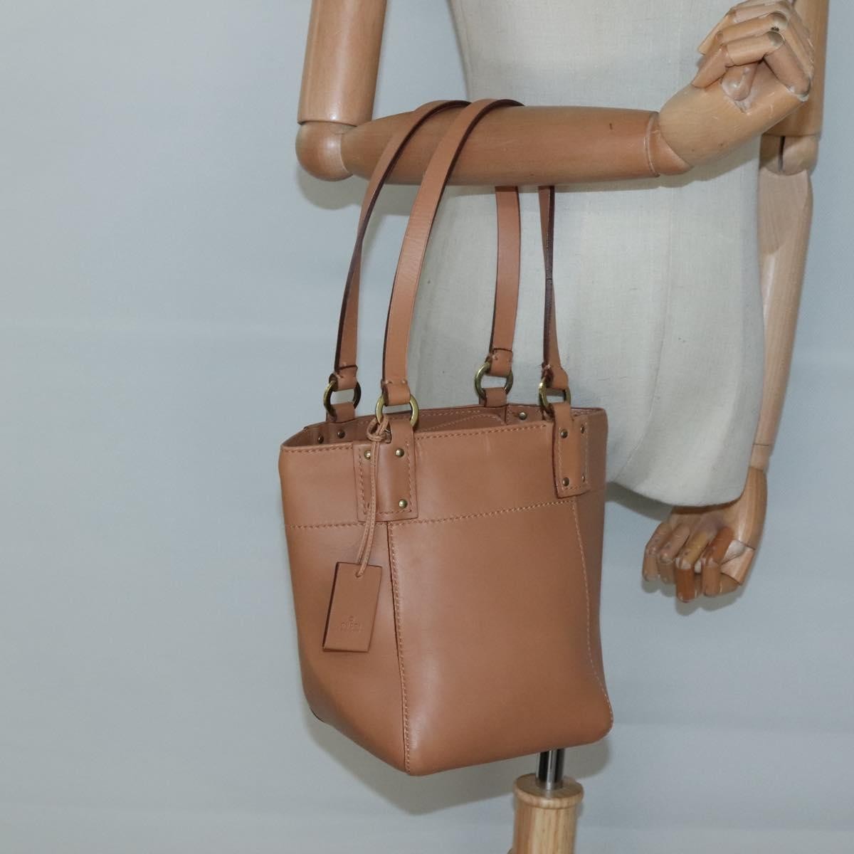 Gucci Vintage Handbag Leather, BEIGE, LEATHER, Handbag