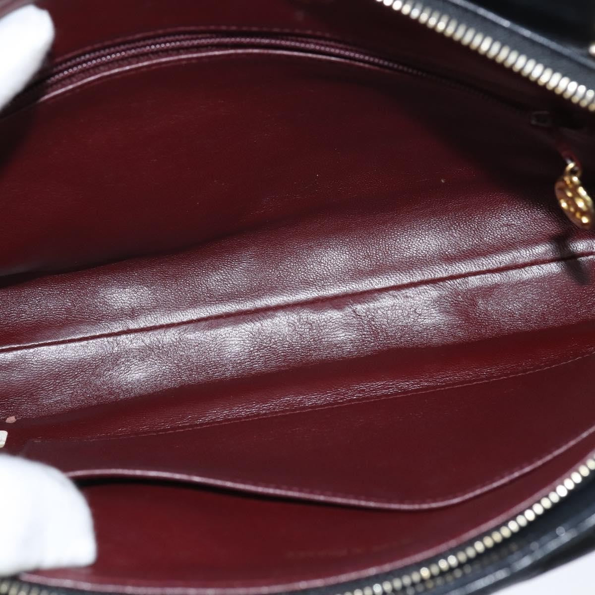 Chanel Vintage Front Pocket Shoulder Bag Quilted Lambskin, BLACK, LEATHER, Shoulder bag