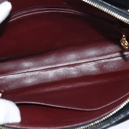 Chanel Vintage Front Pocket Shoulder Bag Quilted Lambskin, BLACK, LEATHER, Shoulder bag