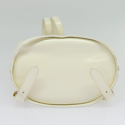 Salvatore Ferragamo Vintage Gancini Backpack Patent Leather, WHITE, PATENT_LEATHER, Backpack
