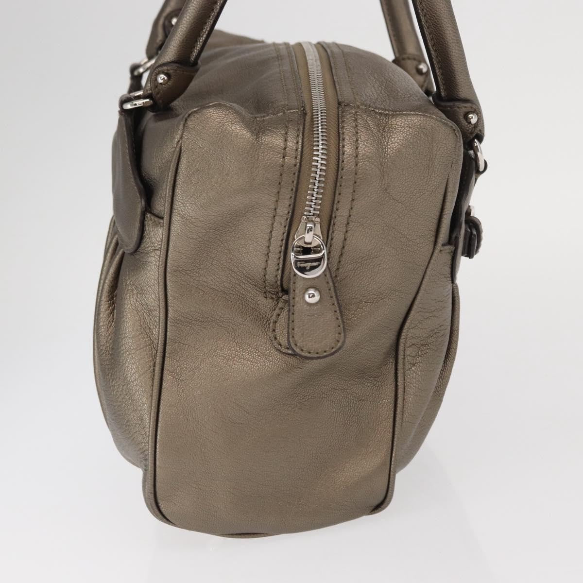 Salvatore Ferragamo Gancini Buckle Shoulder Bag Leather, GOLD, LEATHER, Handbag