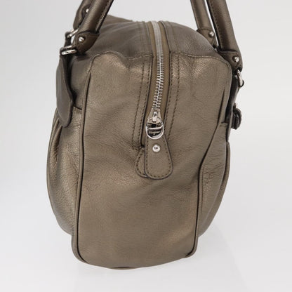 Salvatore Ferragamo Gancini Buckle Shoulder Bag Leather, GOLD, LEATHER, Handbag