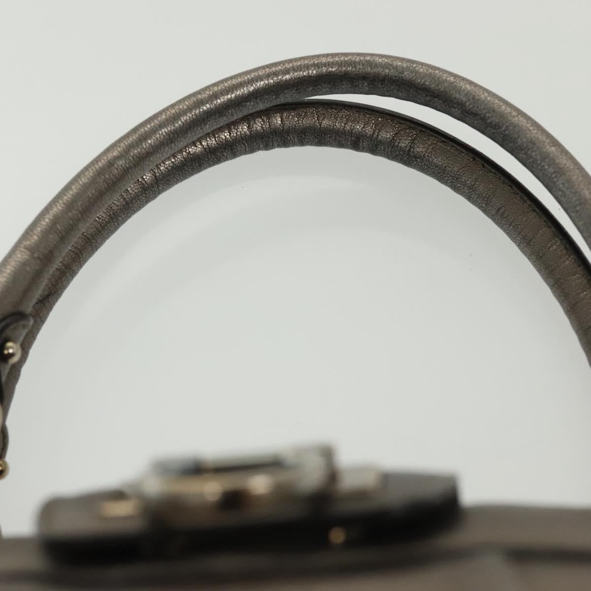 Salvatore Ferragamo Gancini handbag Leather, SILVER, LEATHER, Handbag