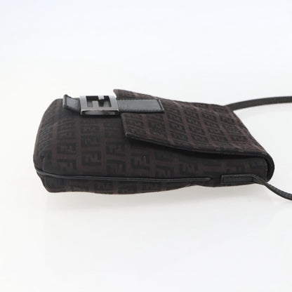 Fendi Vintage Flap Crossbody Bag Zucchino Canvas, BROWN, CANVAS, Shoulder bag
