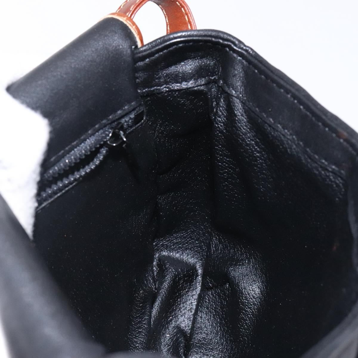 Celine Vintage Triomphe Shoulder Bag Leather, BLACK, LEATHER, Shoulder bag