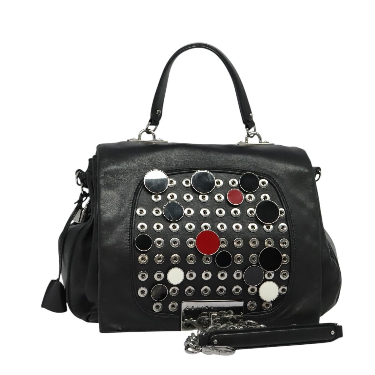 Celine Handbag Leather, BLACK, LEATHER, Handbag