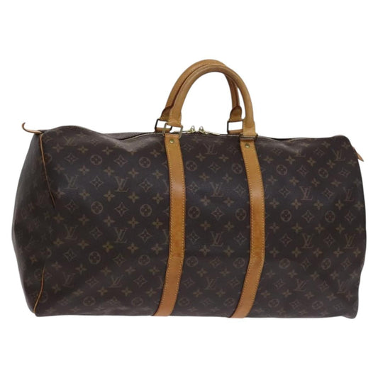 Louis Vuitton Keepall Bag Monogram Canvas, BROWN, CANVAS, Travel bag