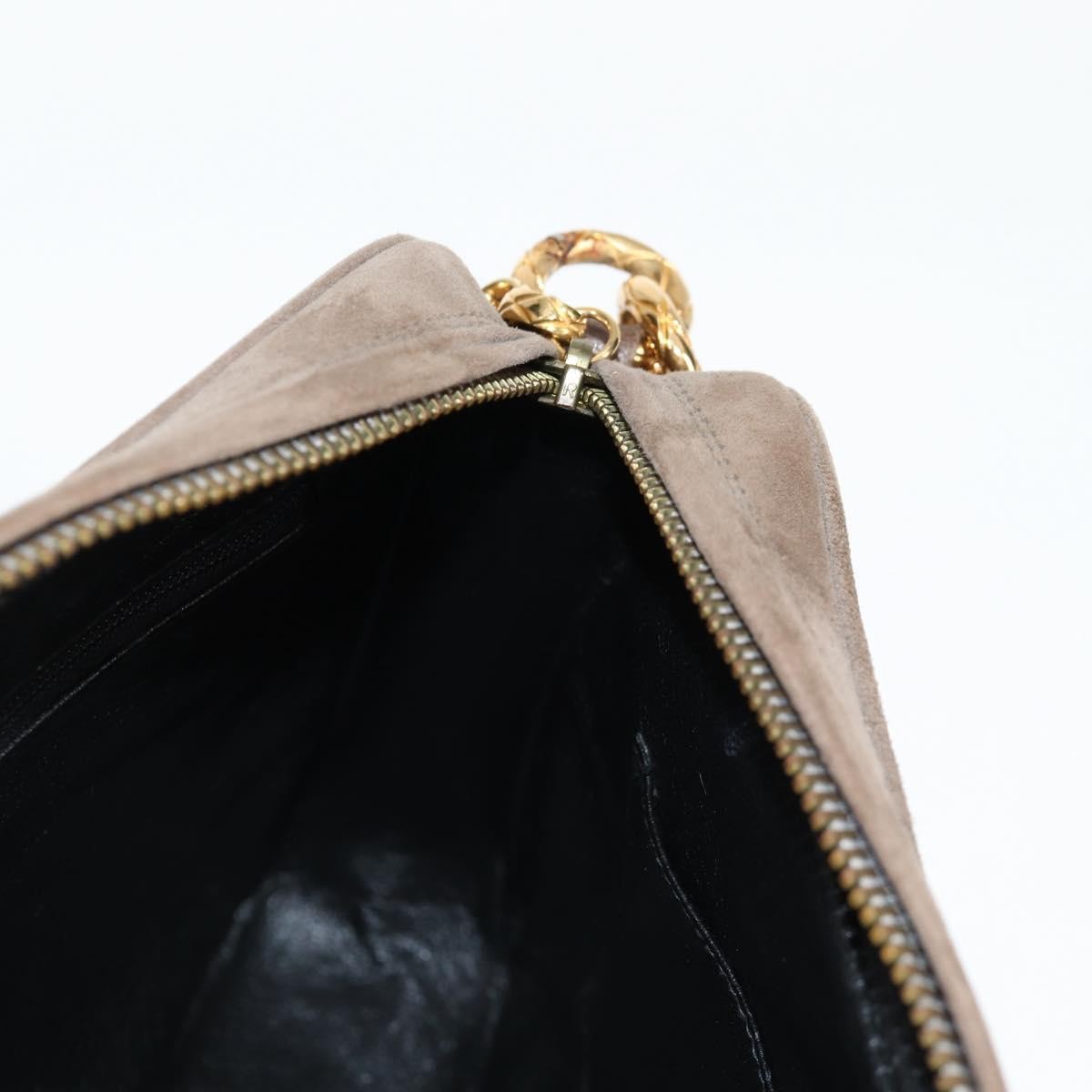 Chanel Vintage Front Pocket Camera Bag Quilted Suede, BROWN, SUEDE, Shoulder bag