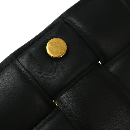 Bottega Veneta Cassette Chain Crossbody Bag Padded Maxi Intrecciato Leather, BLACK, LEATHER, Shoulder bag