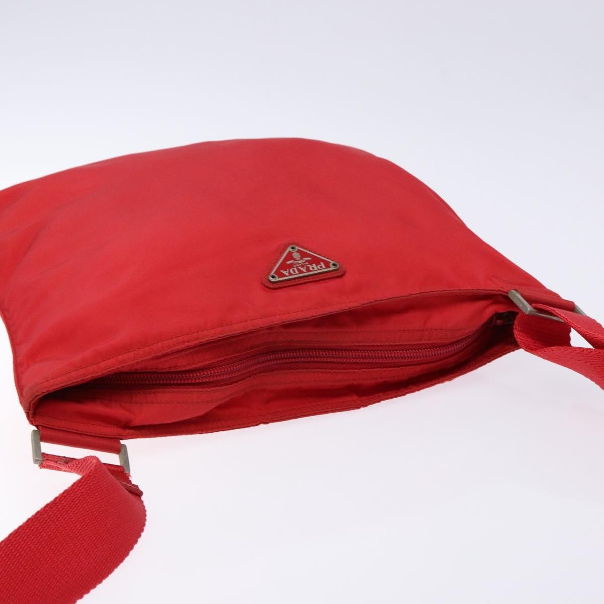 Prada Flat Messenger Bag Tessuto, RED, NYLON, Crossbody bag